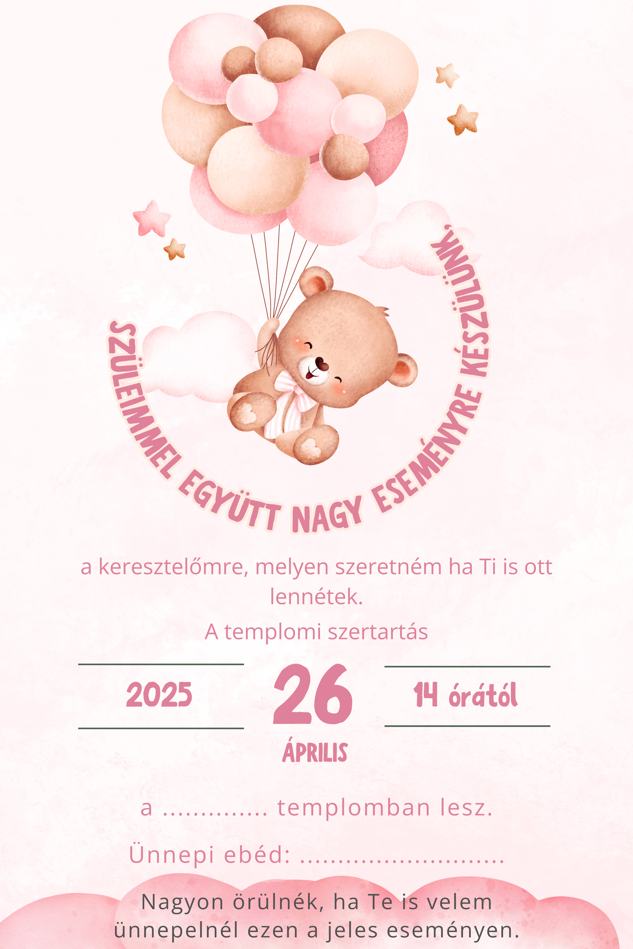 Meghívó minták keresztelőre