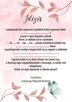 Fogadalom, oklevél stb. lánybúcsúra