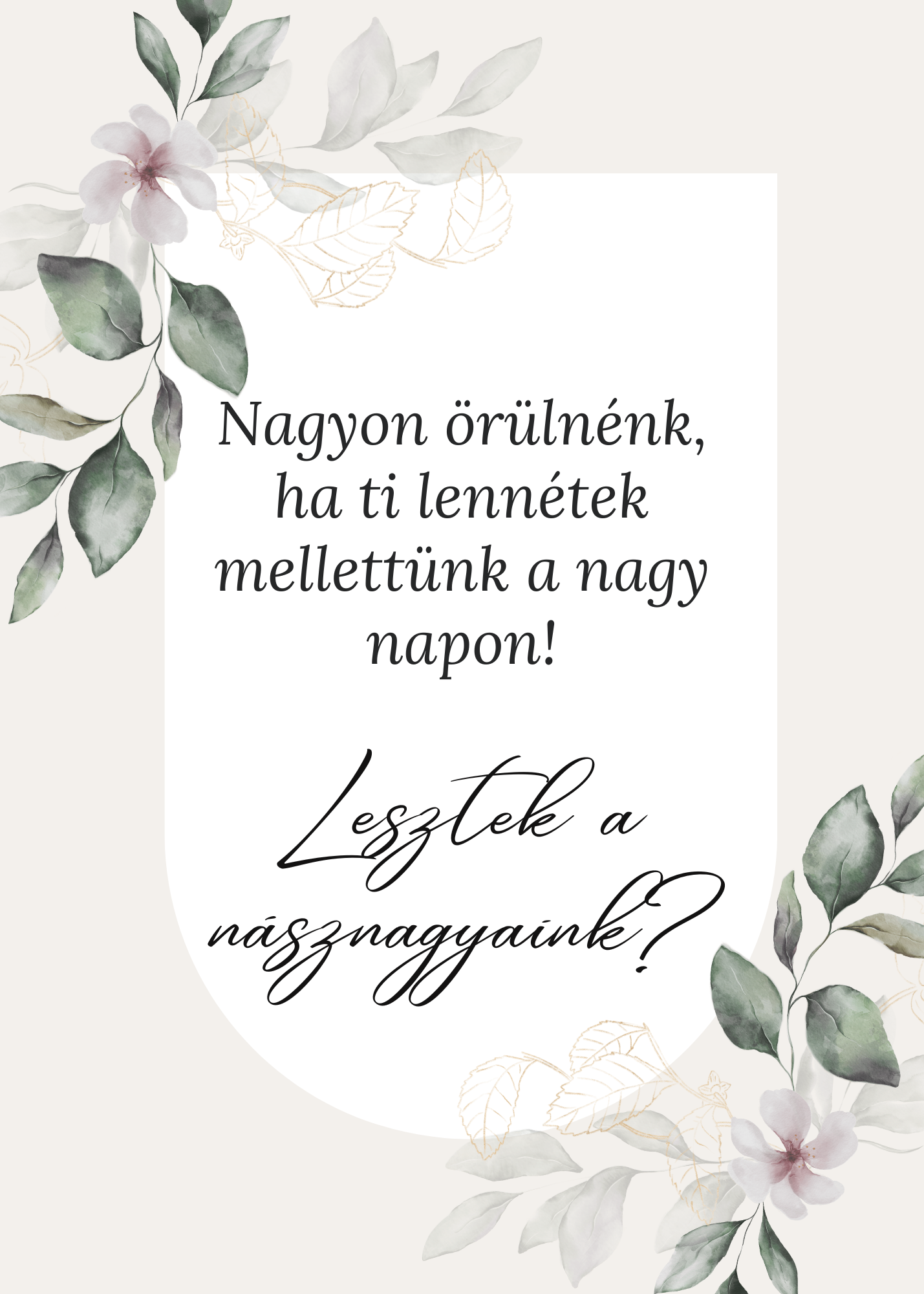 Felkérő kártya násznagyoknak