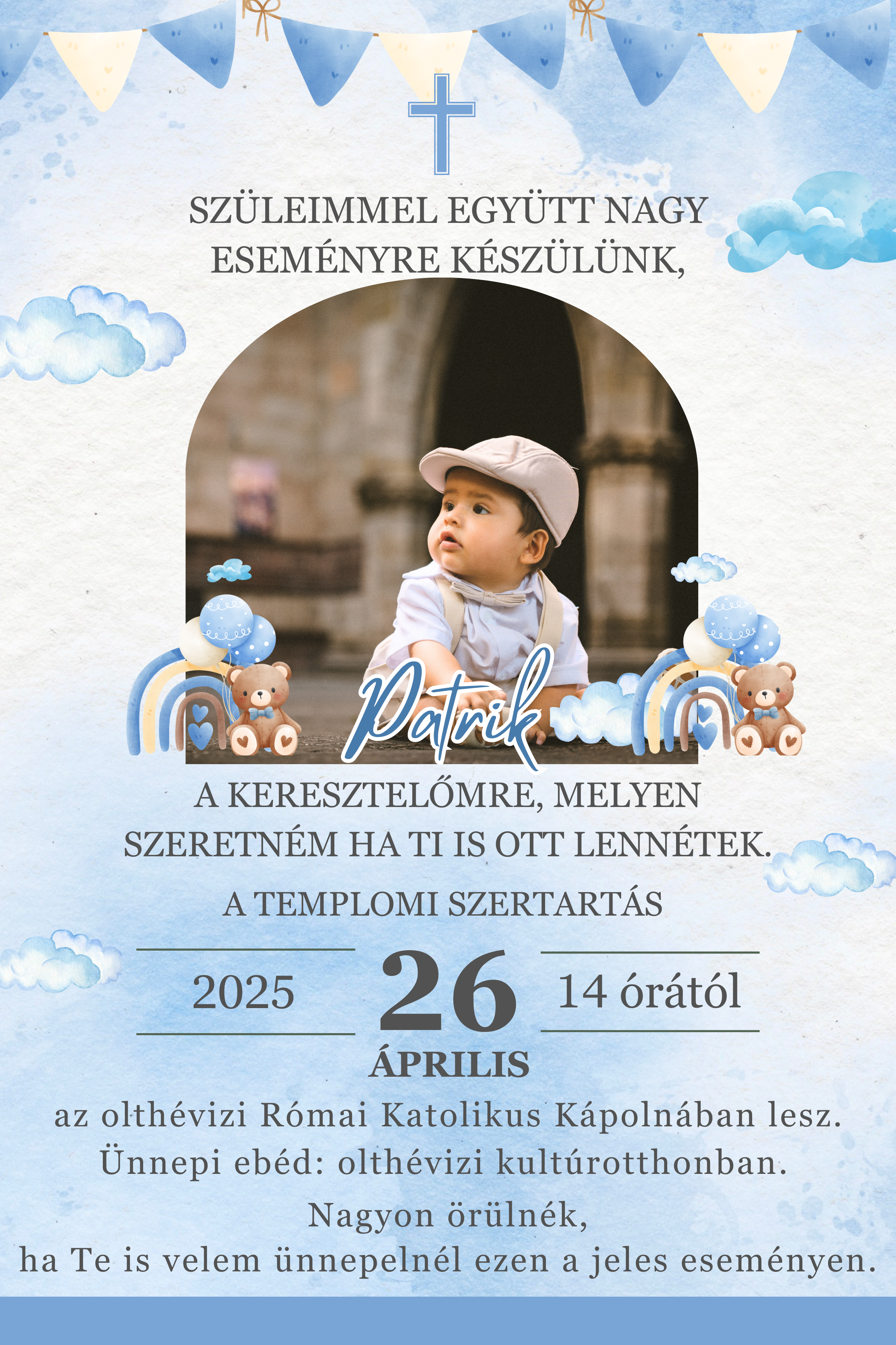 Meghívó minták keresztelőre