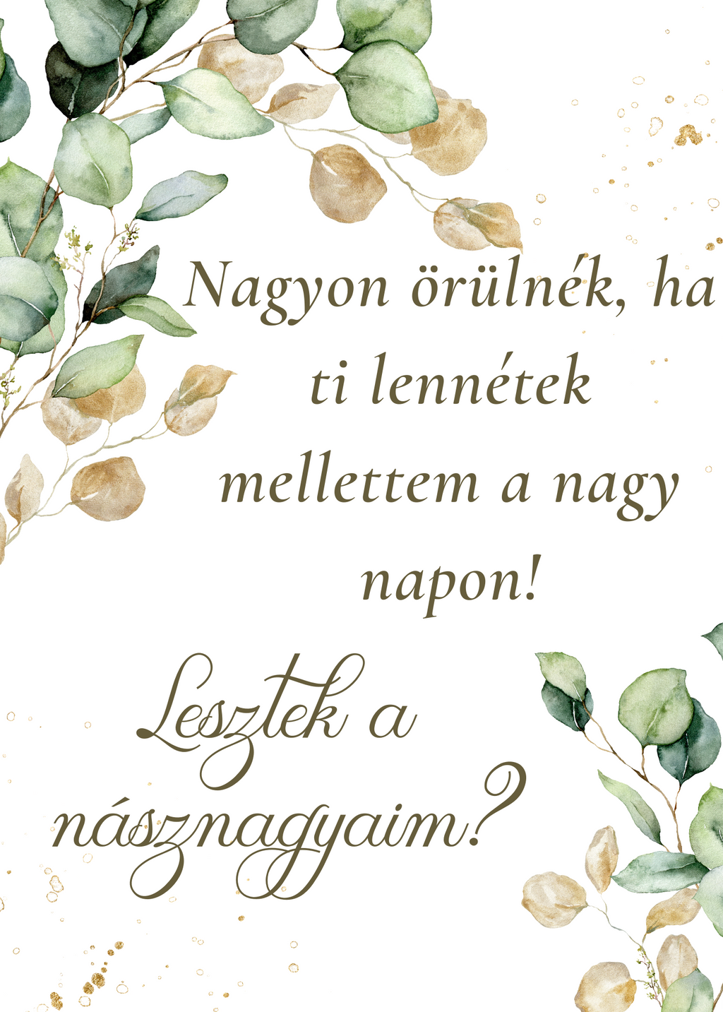 Felkérő kártya násznagyoknak