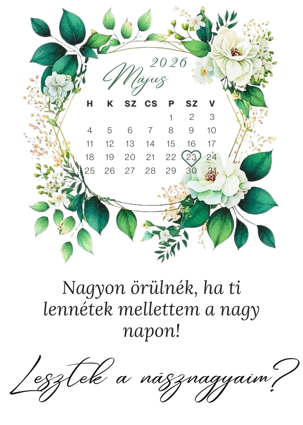 Felkérő kártya násznagyoknak