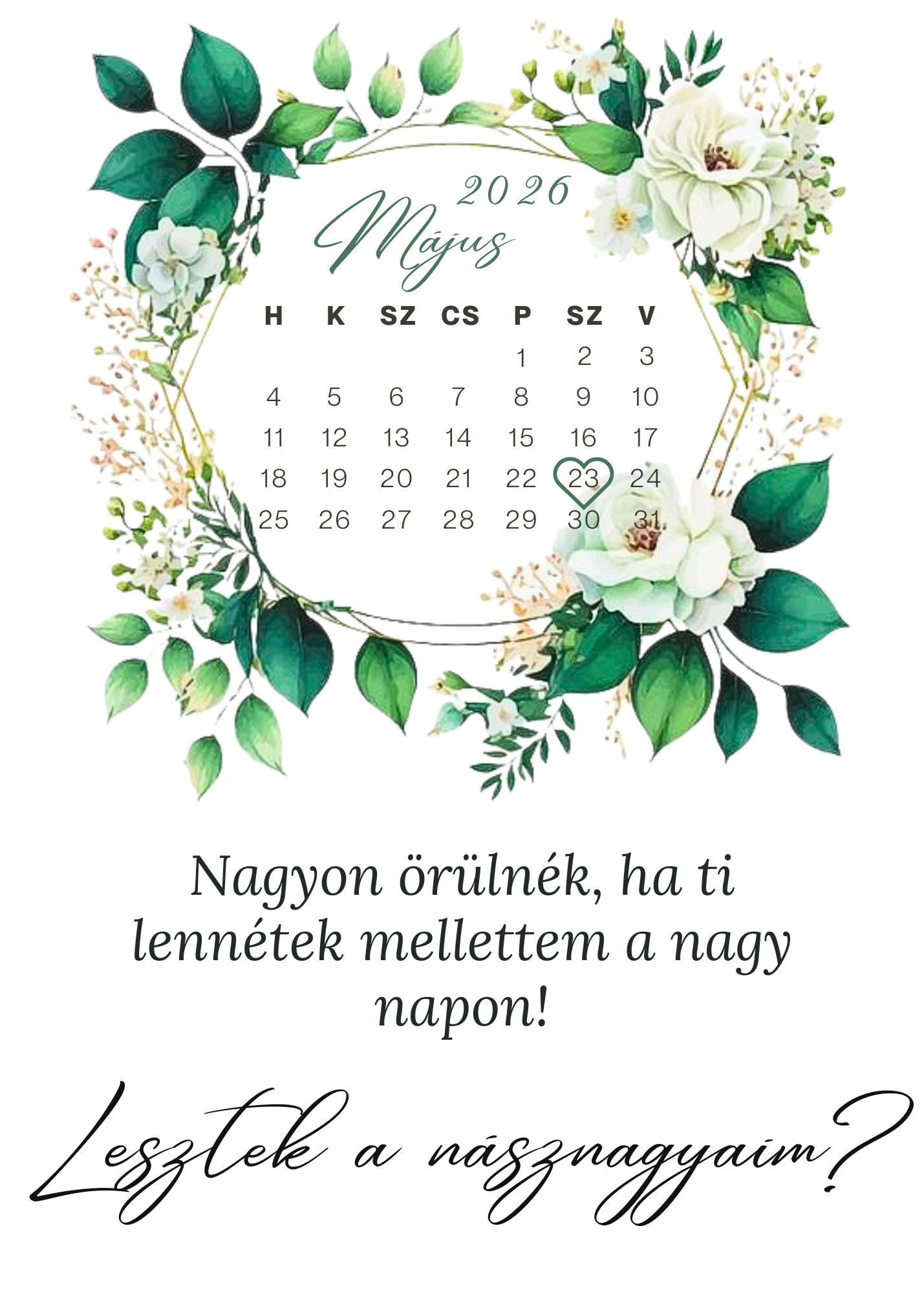 Felkérő kártya násznagyoknak