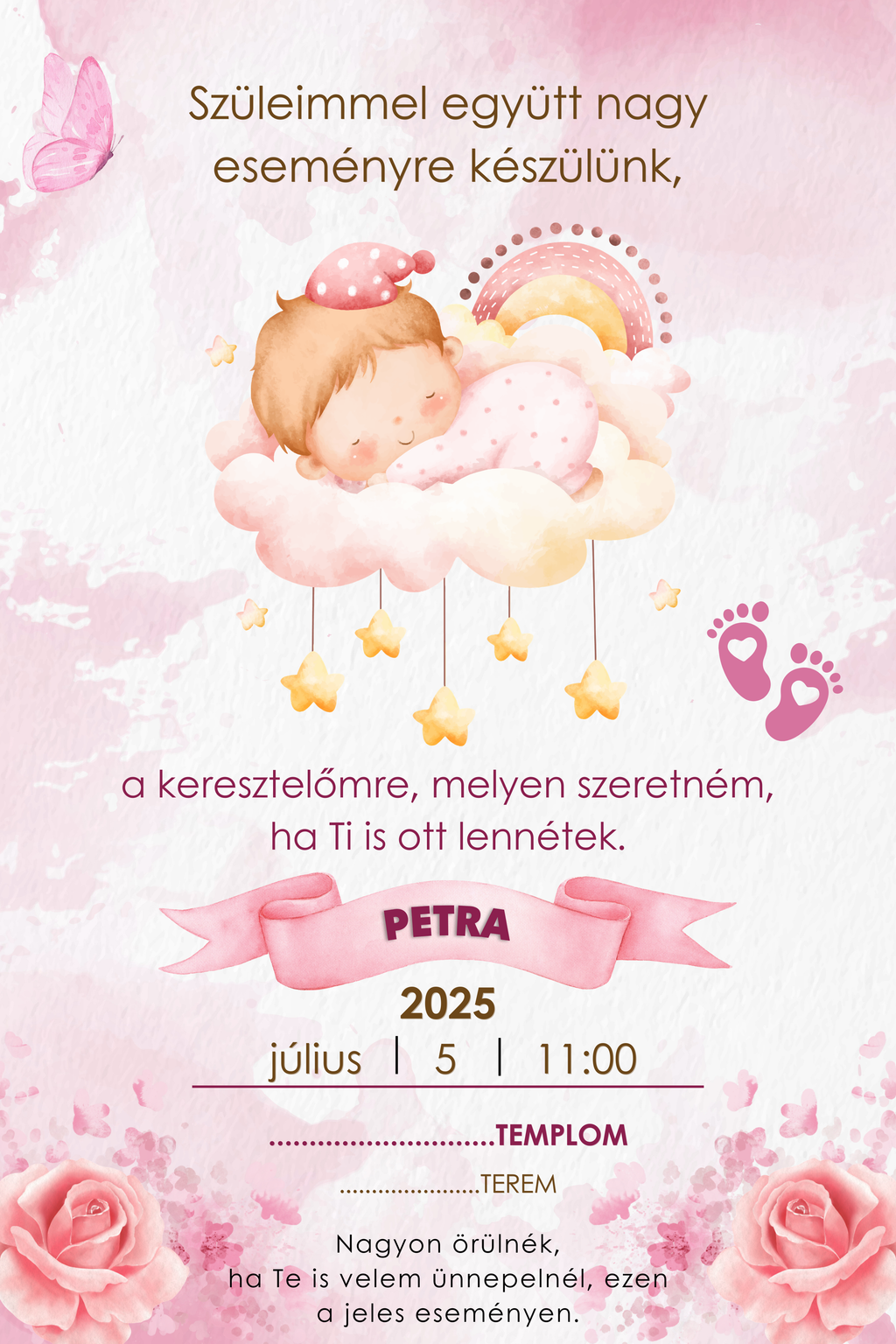 Meghívó minták keresztelőre