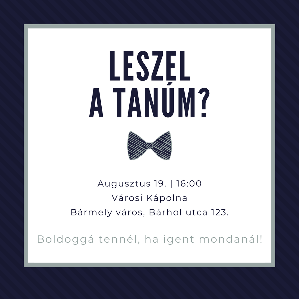 Üdvözlő/felkérő kártya férfiaknak