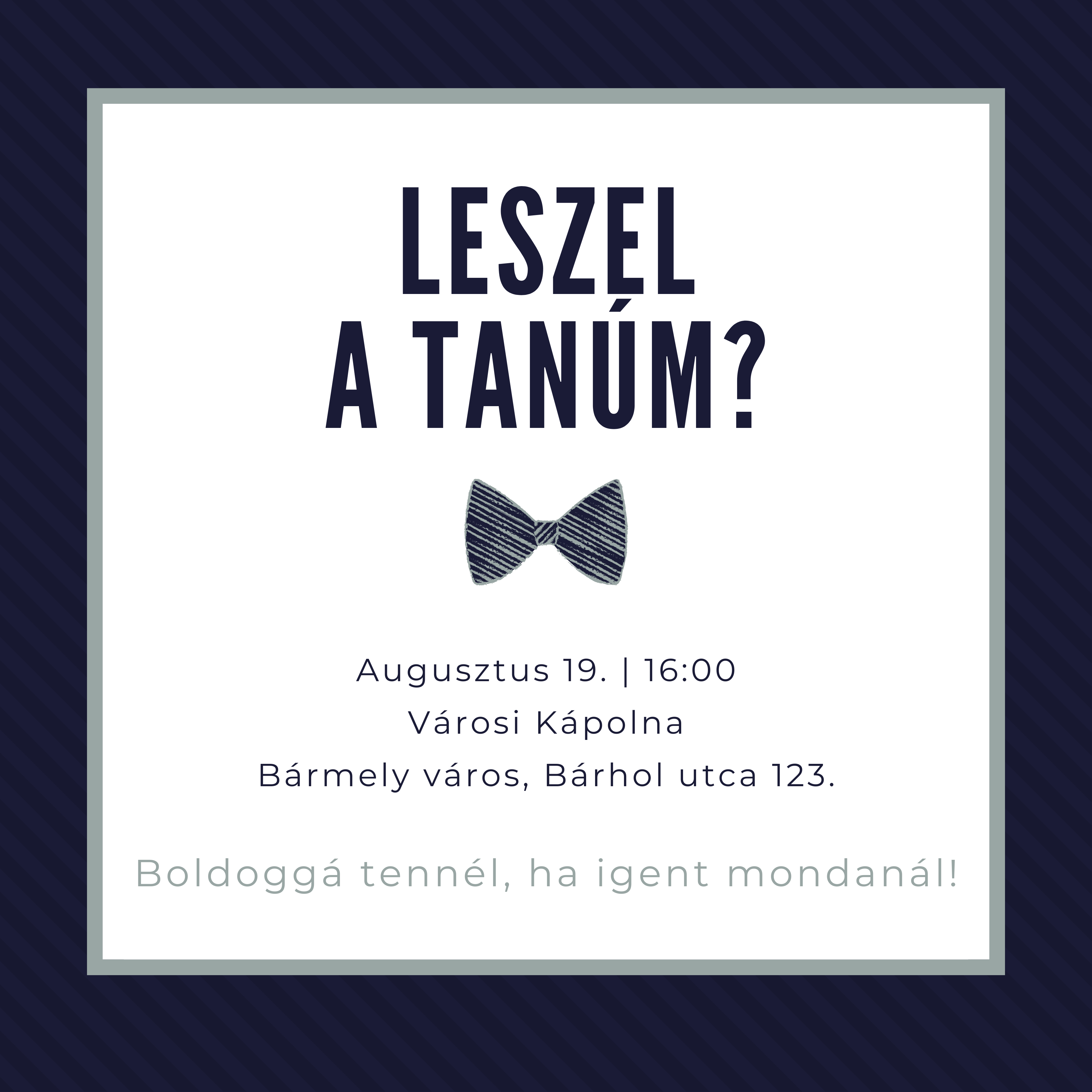 Üdvözlő/felkérő kártya férfiaknak