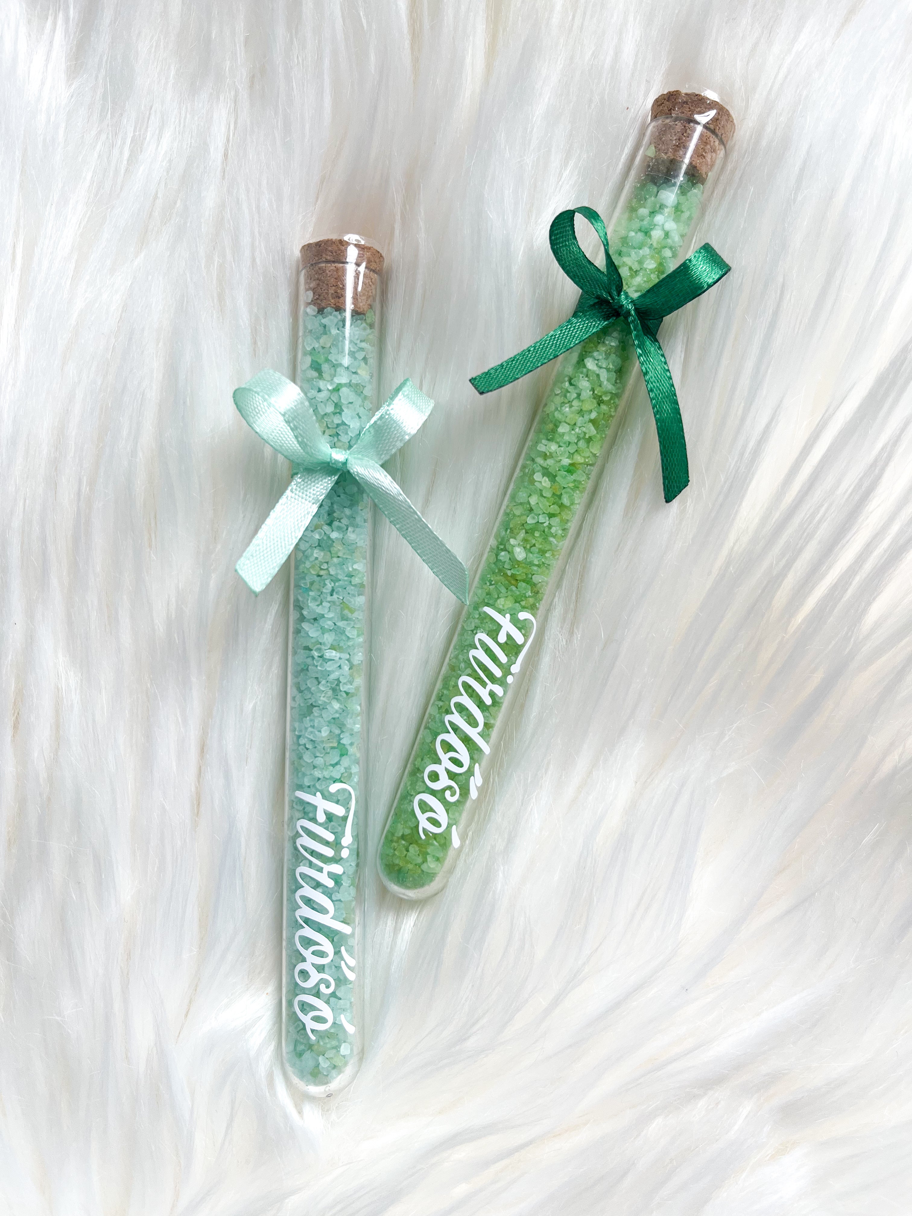 Fürdősó kémcsőben