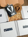 Flaska és poháralátét ajándékcsomag