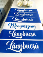 Egyedi feliratos vállszalag lánybúcsúra