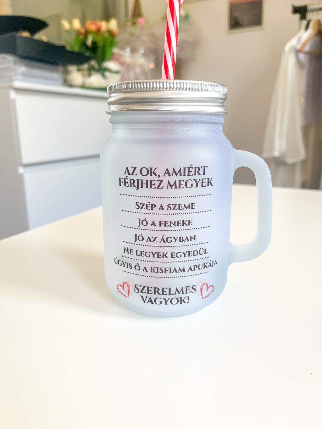 Limonádés pohár nyomtatott mintával