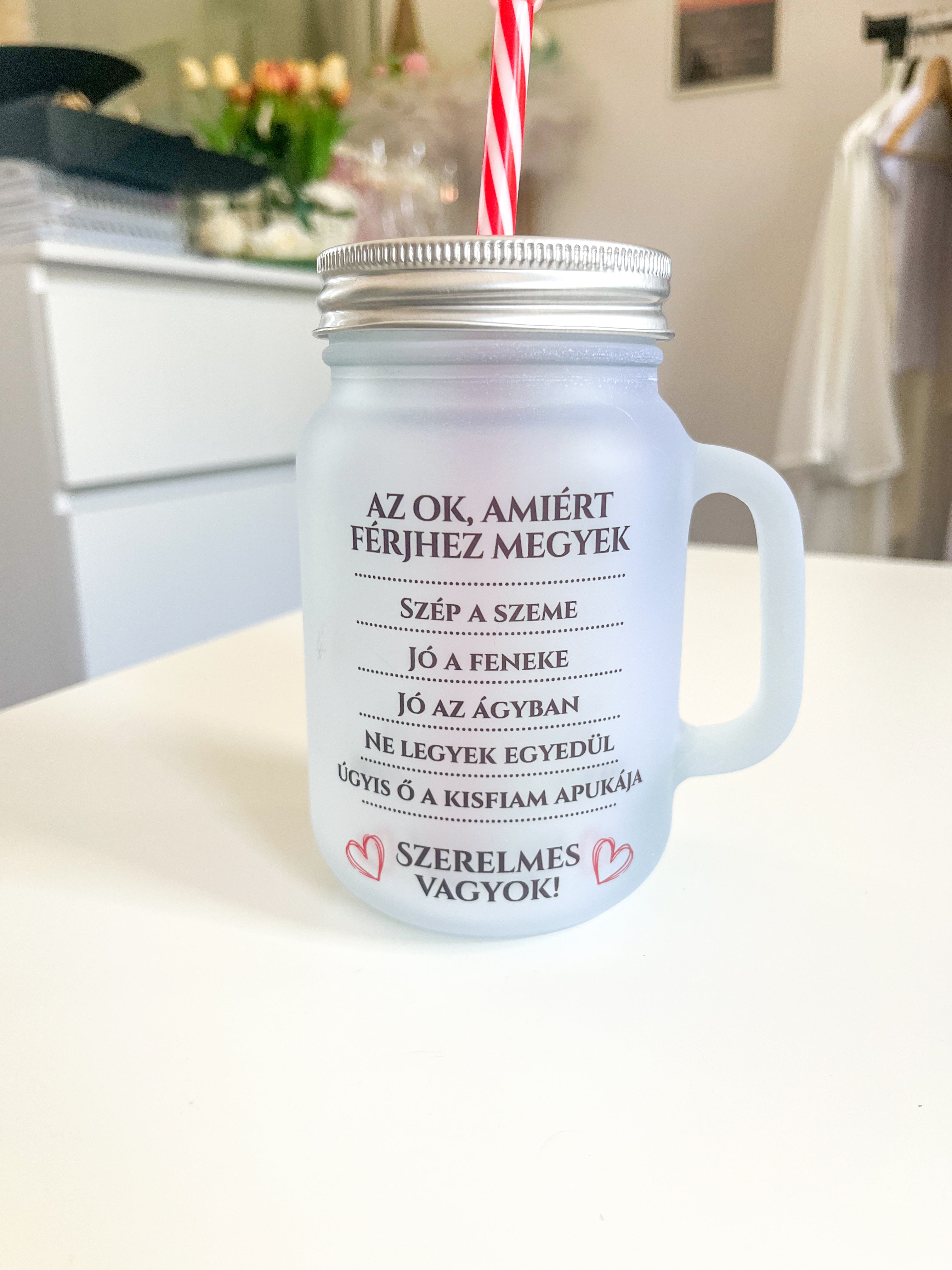 Limonádés pohár nyomtatott mintával