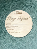 Megérkeztem! Fa tábla