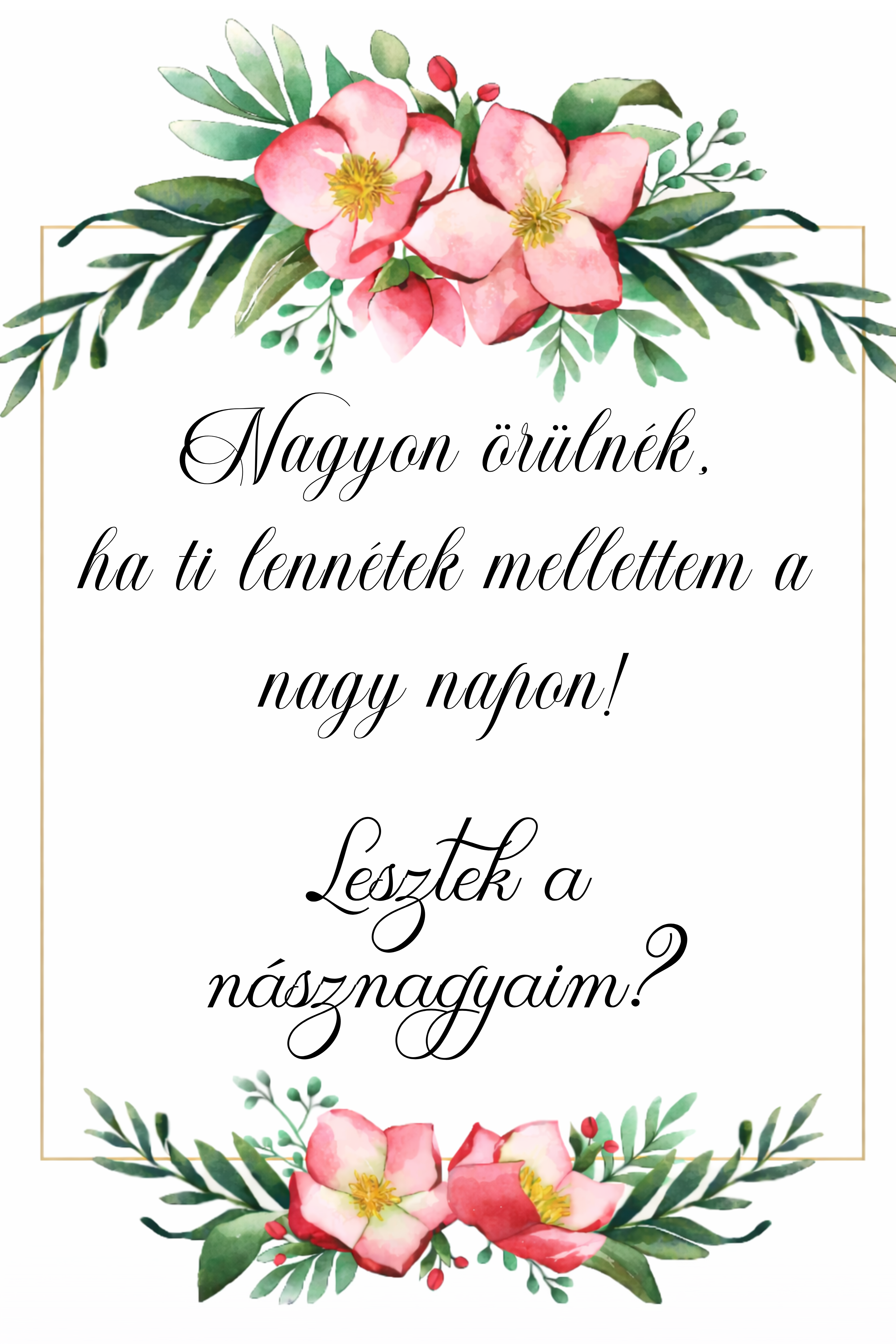 Felkérő kártya násznagyoknak