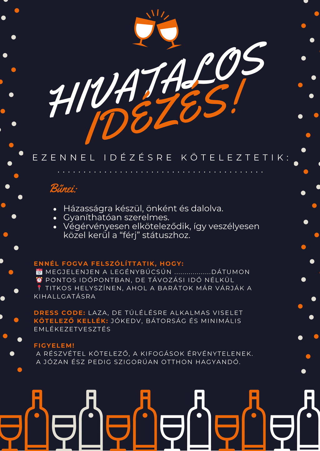 Fogadalom, oklevél stb. legénybúcsúra