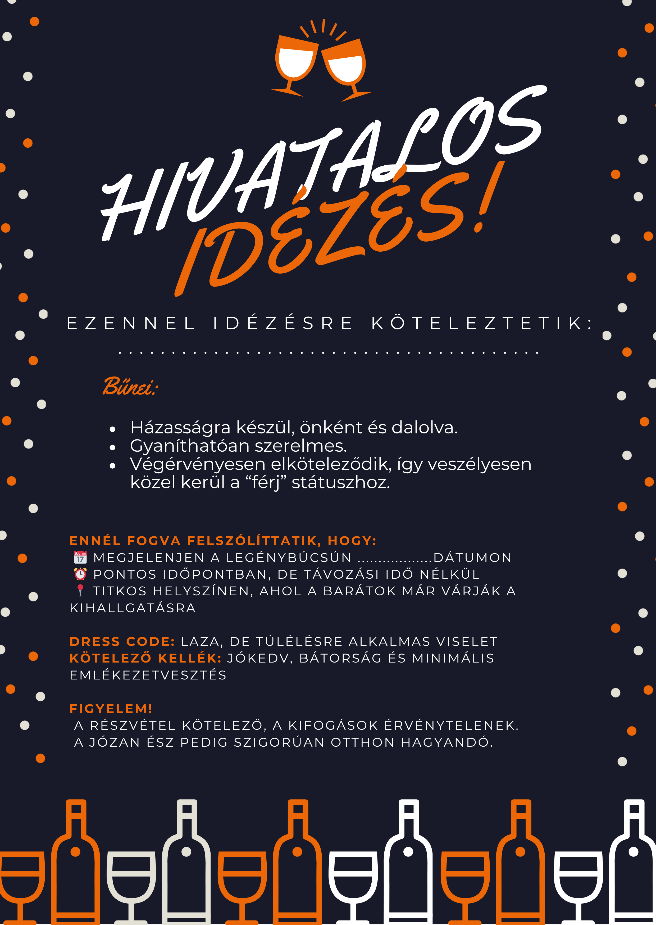 Fogadalom, oklevél stb. legénybúcsúra