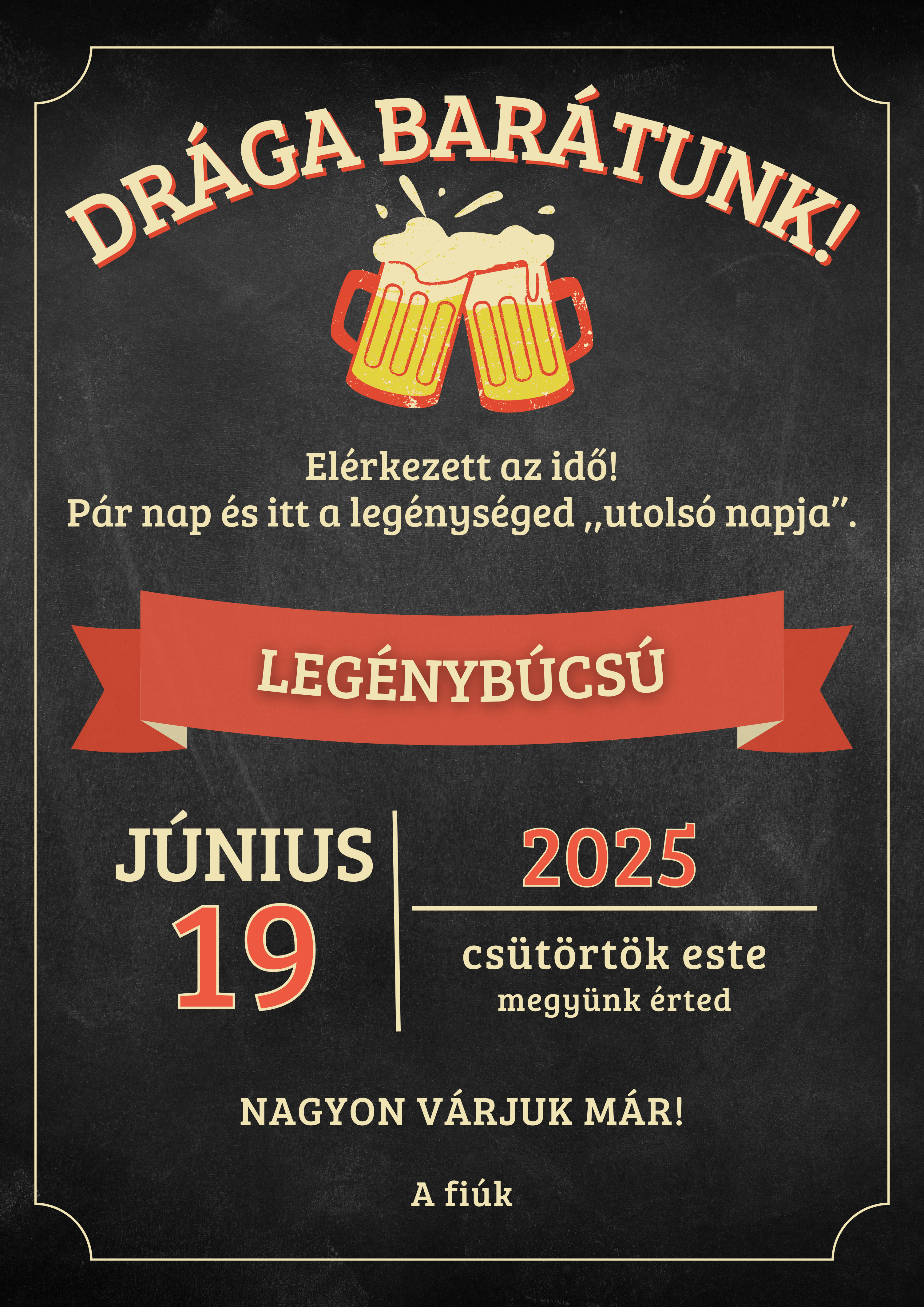 Meghívó legénybúcsúra