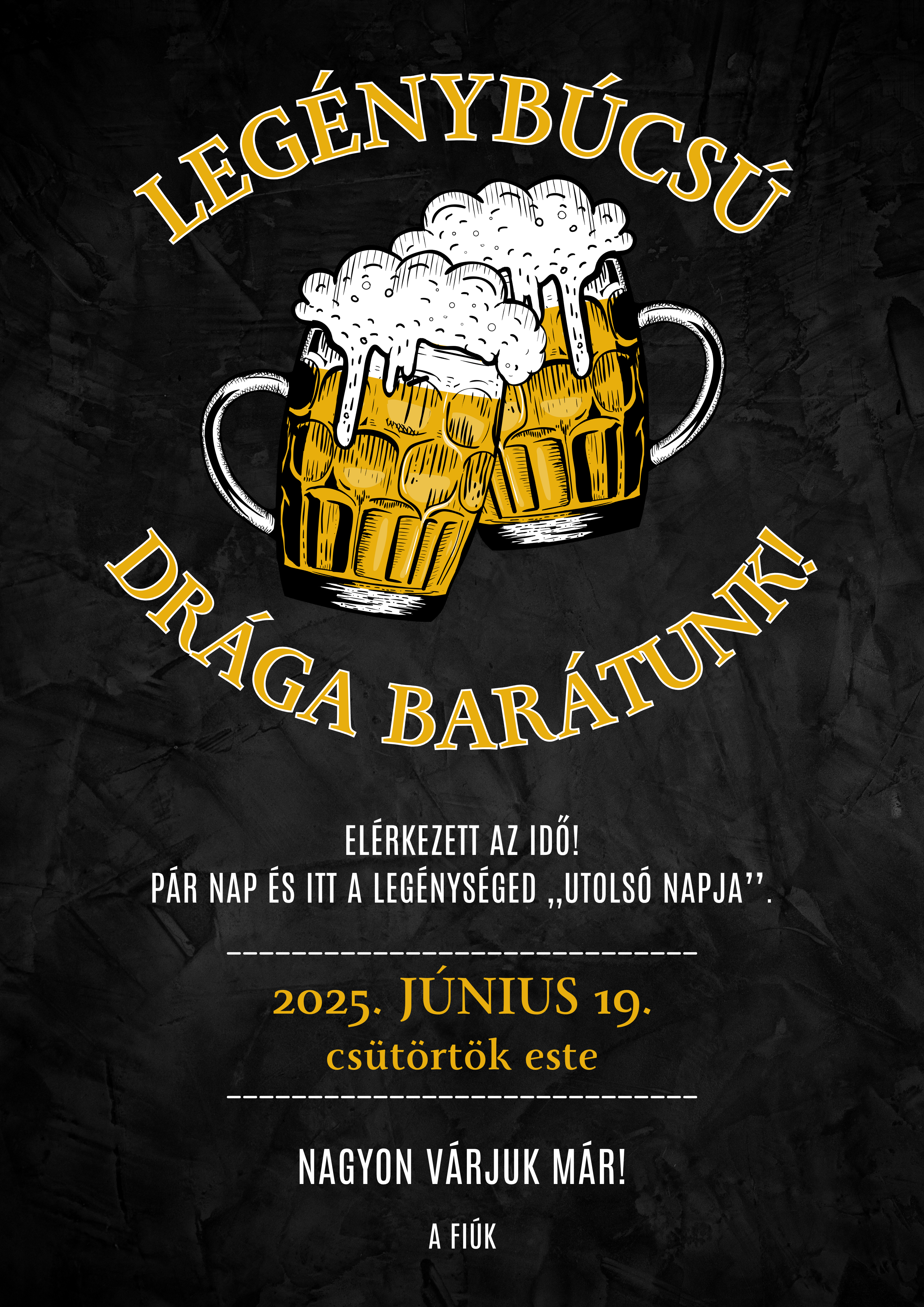 Meghívó legénybúcsúra