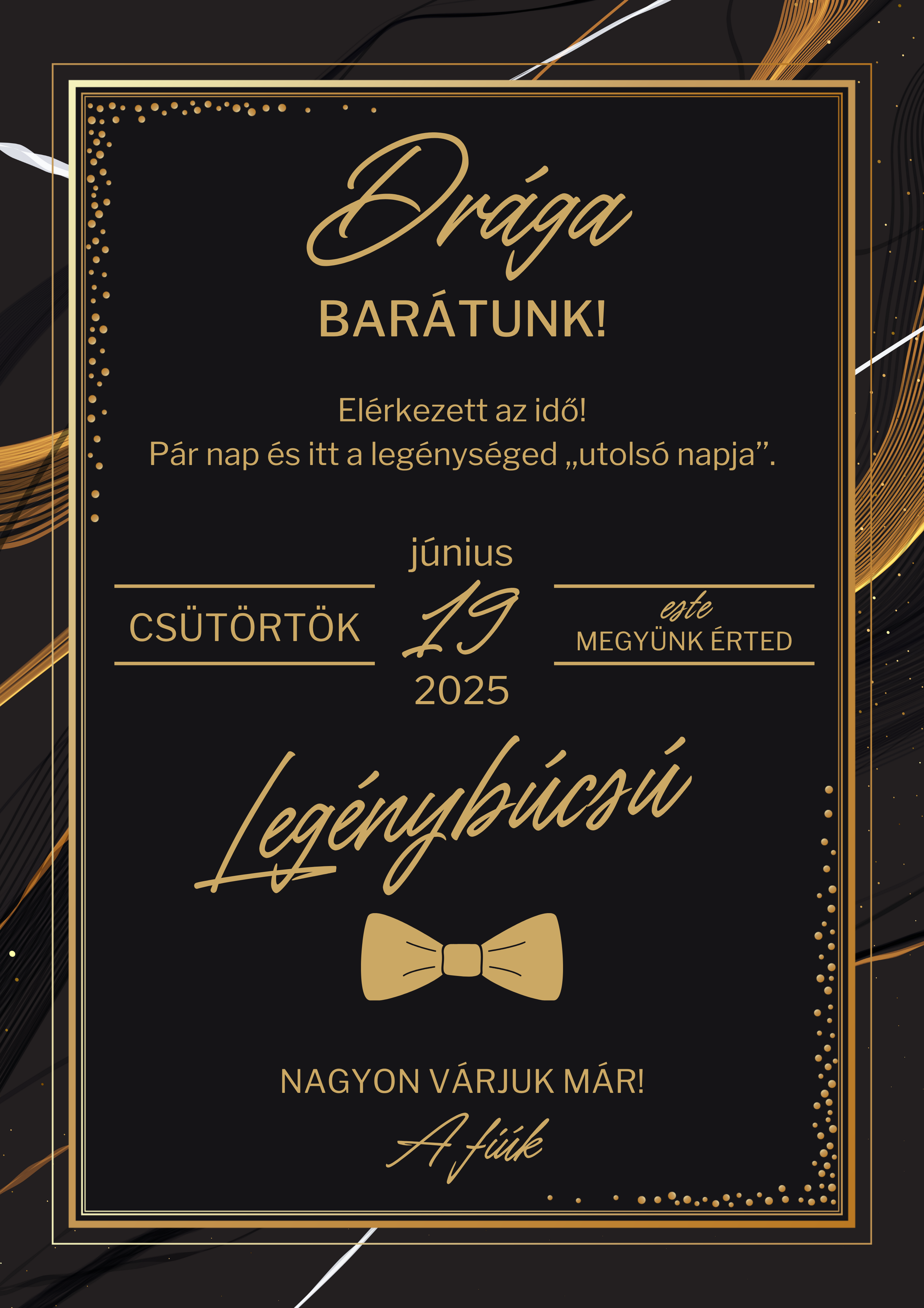 Meghívó legénybúcsúra