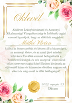 Fogadalom, oklevél stb. lánybúcsúra
